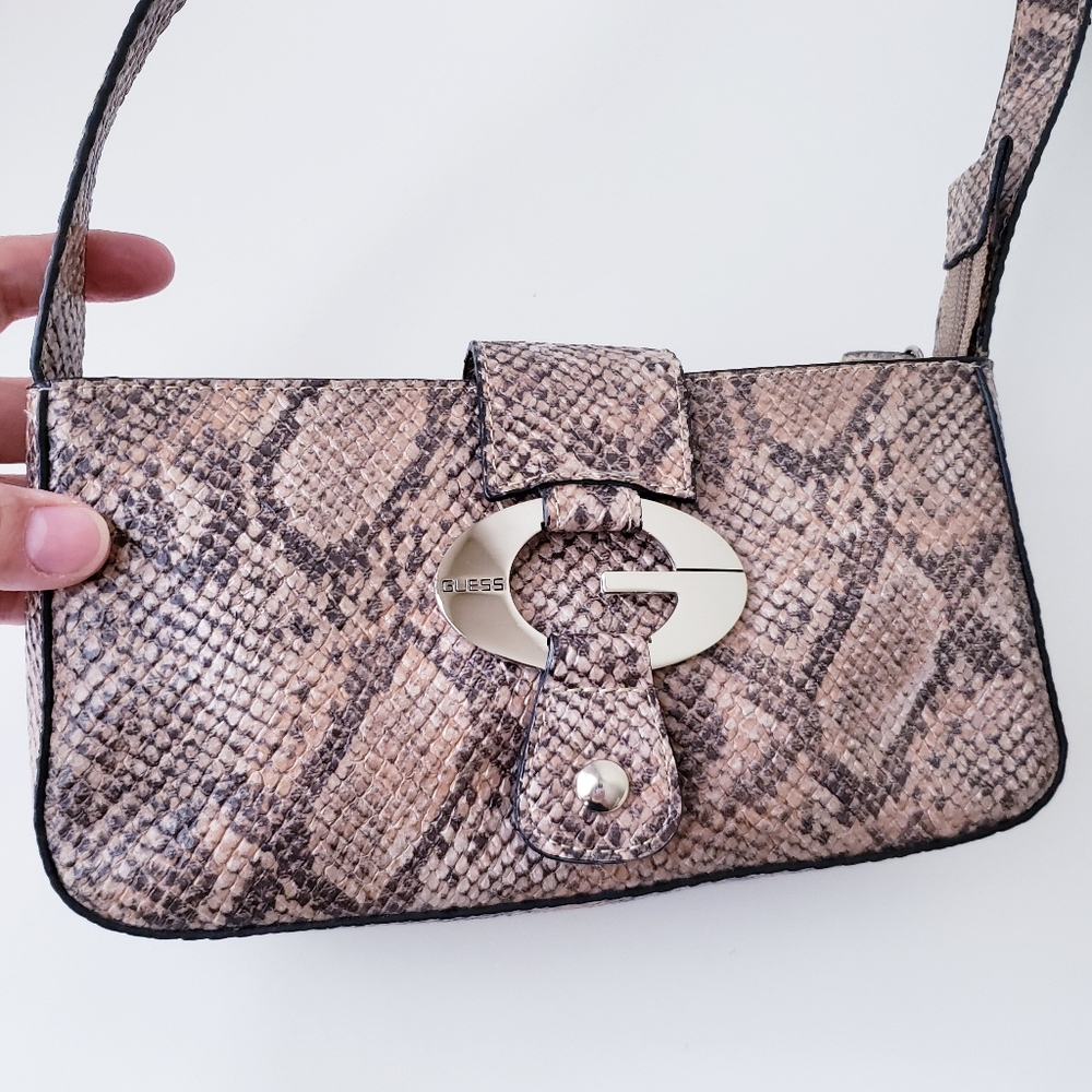 Vintage Guess Brown Snakeprint Mini Bag - Picture 12 of 14